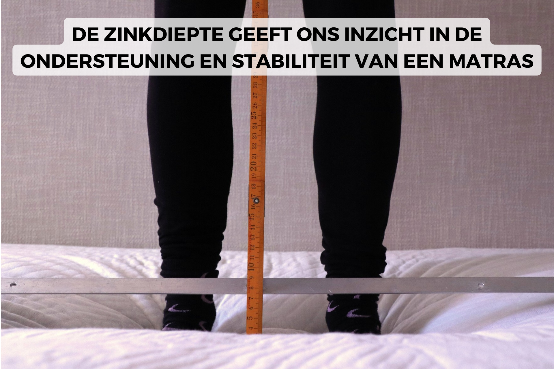 zinkdiepte meten op bed staan